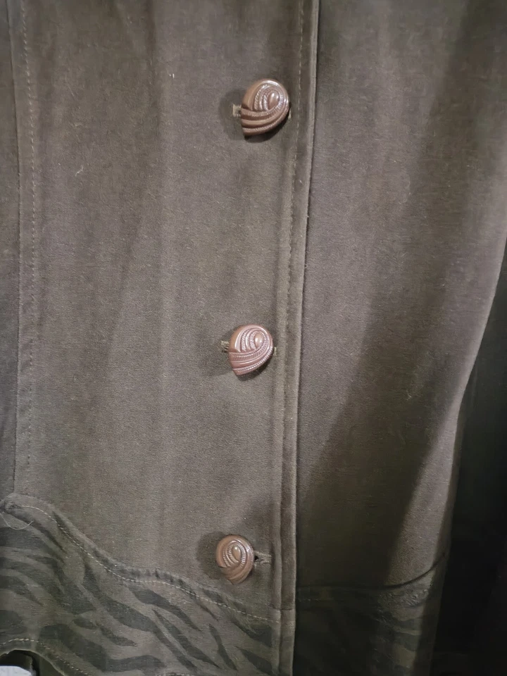 Vtg Thomas Payton Women's Work Blazer Brown Sz 18 Zebra Print Collar & Hem USA  - Image 4 of 4