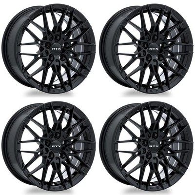 Set of 4 17'' Gloss Black Alloy Wheels Rims for Acura 4x100 KXKS Replacement 4Lug