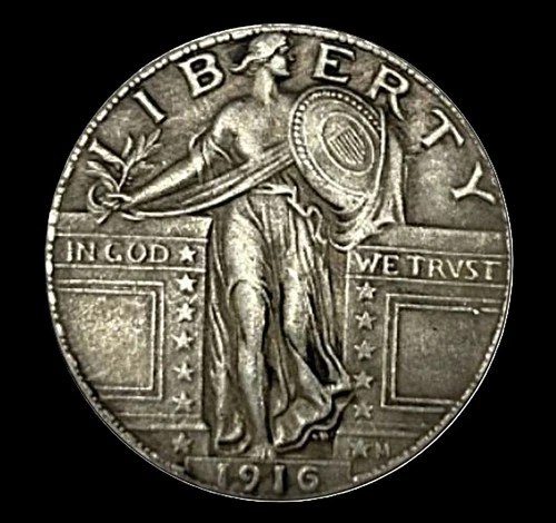 1916-P  Quarter   Standing Liberty Philadelphia  Mint SLIVER COIN GOOD CONDITION