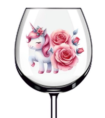 12x Niedliche Einhorn Vinyl Aufkleber Abziehbild Becher Weinglas Flasche Laptop Tasse