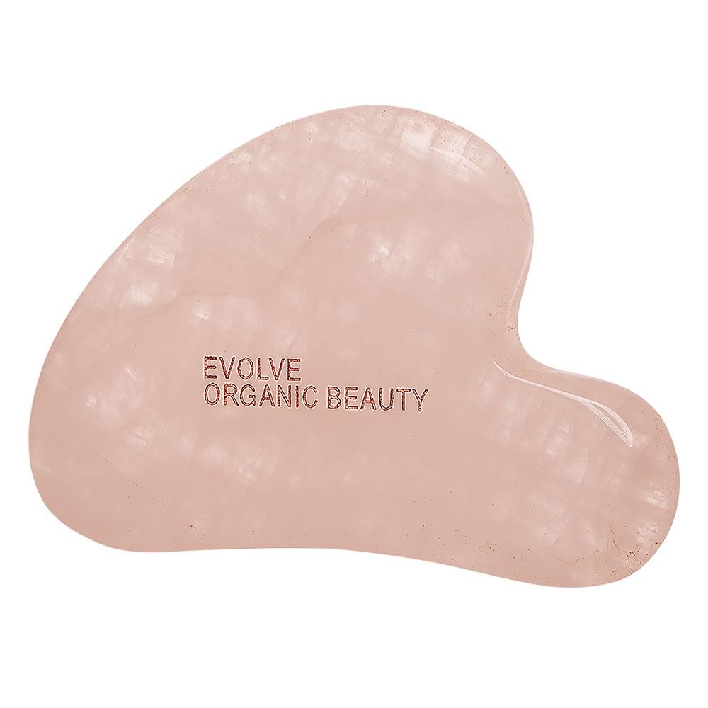Evolve Beauty Rose Quartz Gua Sha - Facial Massage Tool