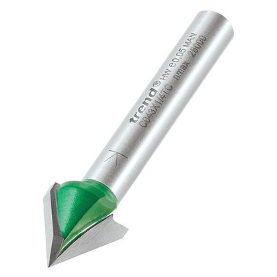 CraftPro Fasenfräser Fräser Bit, 1/4 Zoll Schaft, 12,7 mm Schnittdurchmesser & 60...