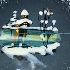 Italy Ceramic Hand Painted Winter Scene Square Plate 7 in — photo 2