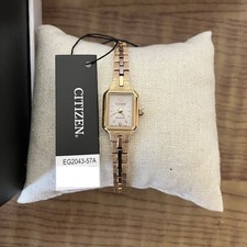 CITIZEN Kii: EG2043-57A Gold Eco Drive Solar Women's Watch New in Box