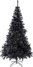 6 Ft Halloween Black Premium Artificial Christmas Tree 1000 Tips Easy to Assembl