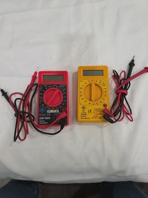 Lot of 2 Digital Multimeters Cen-Tech DT830 Volt Ohm Test Meters