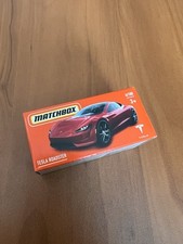 Matchbox POWER GRABS BOX TESLA Roadster Model Matte Red Battery-electric Powered