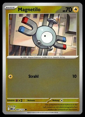 Magnetilo 045/132 Common Mega Evolution Reverse Holo NM Pokemon Karte Deutsch