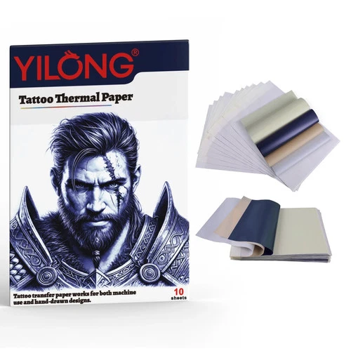 YILONG Thermal Tattoo Stencil Paper  A4 4-Layer Dual Transfer Sheet 10PCS-100PCS - product listing photo