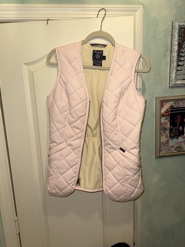 Faconnable Women's Pink Solid Quilted Zip Front Sleeveless Vest XS