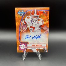 Phil Mafah 2024 Bowman University Chrome Sapphire Orange Refractor Auto /25