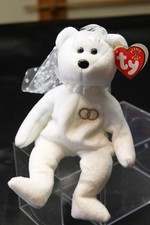 Mrs Retired 2001 White Plush Ty Beanie Babie Bride Wedding Bridal 8in Bear 4364