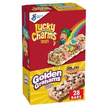 Golden Grahams Lucky Charms Breakfast Cereal Treat Bars Variety Pack, 28 ct