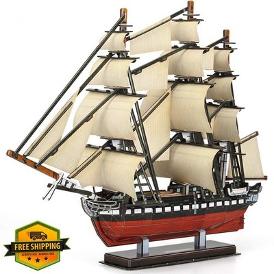 CubicFun 3D USS Constitution Ship Model Puzzle Adults Teens 193 Pieces