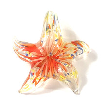 Starfish Glass Pendant Artisan Handmade Hand Blown