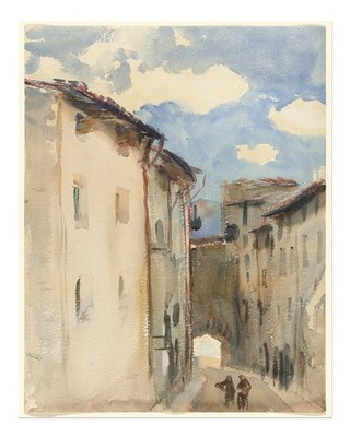 Charmantes Stadtbild Aquarell Wandkunst Aquarell-Stadtszene Stra�e