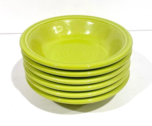 Set of 6 FIESTA Lemongrass FRUIT Berry BOWLS 5.25" FIESTAWARE Chartreuse