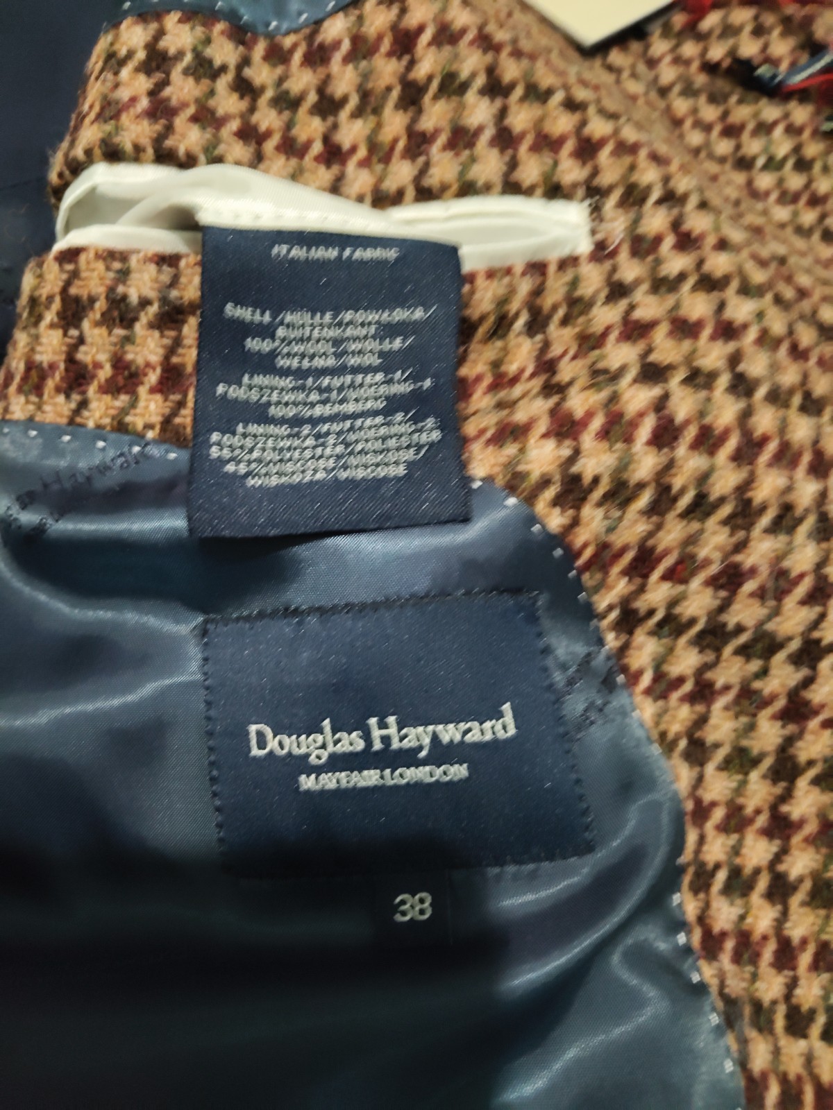 Douglas Hayward Harris Tweed Style 1 Houndstooth Overcoat Brown Size Small image 9