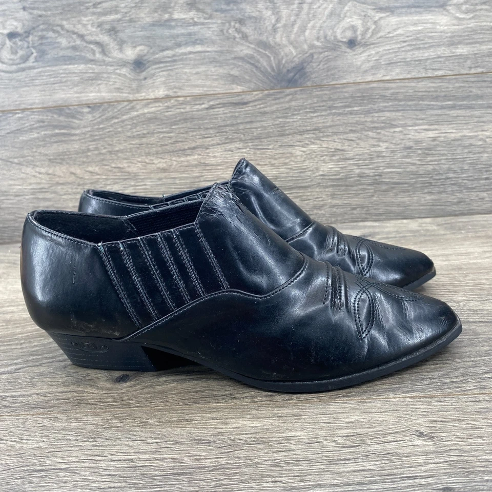 Botines de cuero Sam & Libby Walton Western punta puntiaguda para mujer talla 8 negros Foto 3 de 4