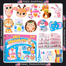 Kids Sewing Kit with Felt Animal DIY Projects, Thread, Needles  Tools