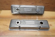 Bowtie Ansen Valve Covers Small Block Chevy 283 327 350 Finned Aluminum Vintage