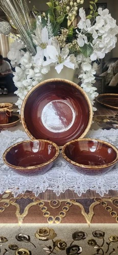 Hull Pottery Brown Drip Bread Plate Salad Serving Dish 6.5” Vintage USA Set Of 6