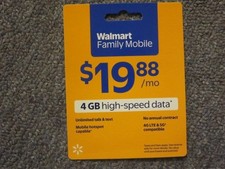 Walmart Family Mobile 4GB high-speed data unlimited talk text prepaid card