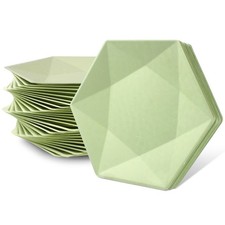 30Pcs 8" Biodegradable Sugarcane Plate Green Hexagonal Compostable for Party