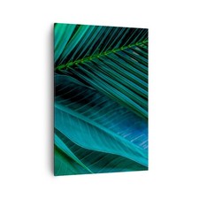 Quadro su Tela 70x100cm Foglia Tropici Verde Stampe Immagini Quadri Murale