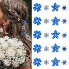Assorted Mini Flower Hair Clips for Women  Girls, Crystal Hair Barrettes