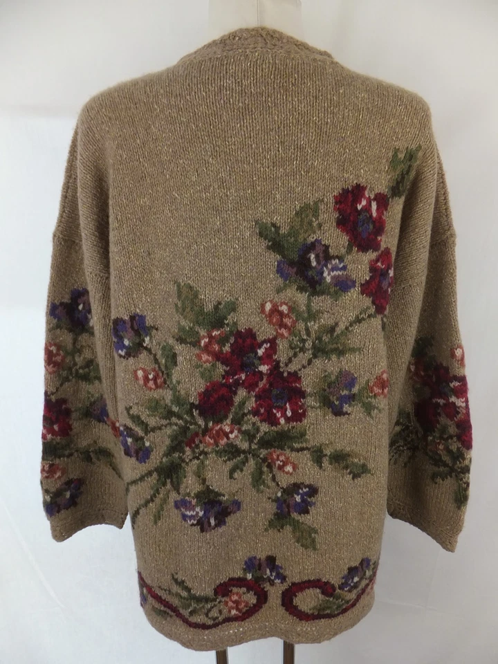 LAURA ASHLEY Vintage Pullover m. Wolle u. Seide - 46 / 48 - Blumenmuster - TOP - Bild 2 von 4