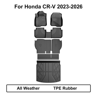 Car 3D TPE Floor Mats & Cargo Liner & Backrest Mat Fit For Honda CRV 2023-2026