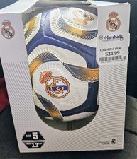 Soccer Ball Real Madrid Size 5 White Blue Gold Thermo Bonded Premium Bladder