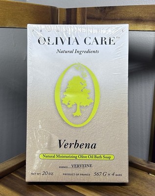 Olivia Care Natural Bath & Body Bar Verbena Verveine Soap 4pk. France. New -