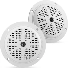 Pyle Pair 4" 100Watt White Marine Boat Waterproof Speaker System PLMR41W