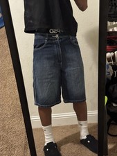 South Pole. Men's Blue Denim Shorts Relaxed Fit 5-Pocket Medium Wash 13"