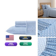 Tommy Bahama Queen Sheet Set Cotton Percale Bahama Isle Blue