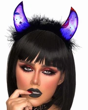 Light Up Halloween Headbands Halloween Horn Hairband LED Devil Horns Headband...