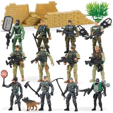 16-Piece Army Men Playset - Realistic Action Figures  Accessories for Kids