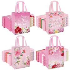 20 Pcs Happy Mother'S Day Tote Gift Bags with Handles Bulk Floral Non-Woven Love