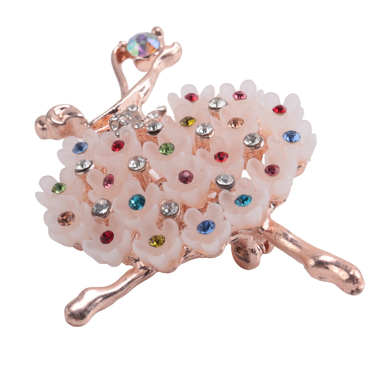 Luxury Crystal Brooch Ballerinas Dancer Breastpin Flower Alloy Plated6670