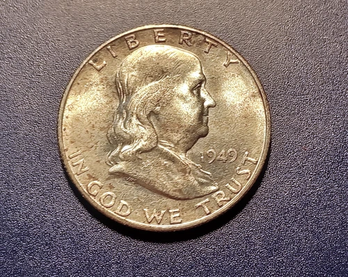 Choice BU 1949-S Franklin Half Dollar (lightly toned)