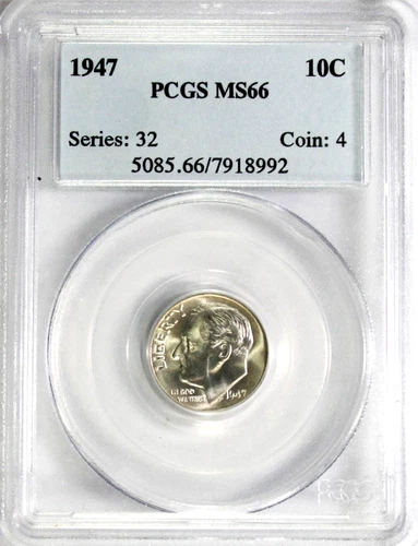 1947 Roosevelt Dime PCGS MS66 #GA6-92 "90% Silver"