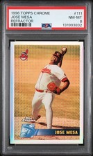 1996 TOPPS CHROME REFRACTOR #111 JOSE MESA PSA 8