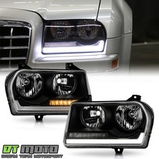 For 2005-2010 Chrysler 300 Black Halogen Led Tube Wsignal Headlights Headlamps For 2005-2010 Chrysler 300 Black Halogen Led Tube Wsignal Headlights Headlamps