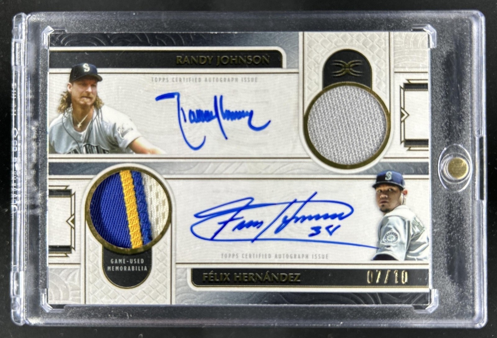 2025 Topps Definitive Felix Hernandez Randy Johnson Dual Auto Patch Black #/10