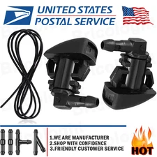 2PCS Windshield Washer Fluid Spray Jet Nozzle Kit Front For Ford Edge 2007-2010
