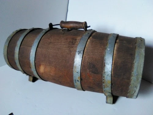 ANT. 1800's CIVIL WAR ERA CANTEEN CASK KEG BARREL RUNDLET w SPIGOT
