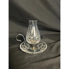 Waterford Crystal Hurricane Candle Holder Clear Good Vintage Cut Glass Handle