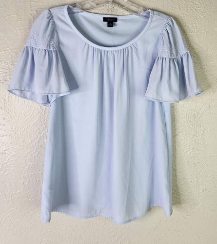 Ann Taylor Factory Light Blue Women's Blouse Size Extra Small Top NEW WITH TAGS - Picture 2 of 12